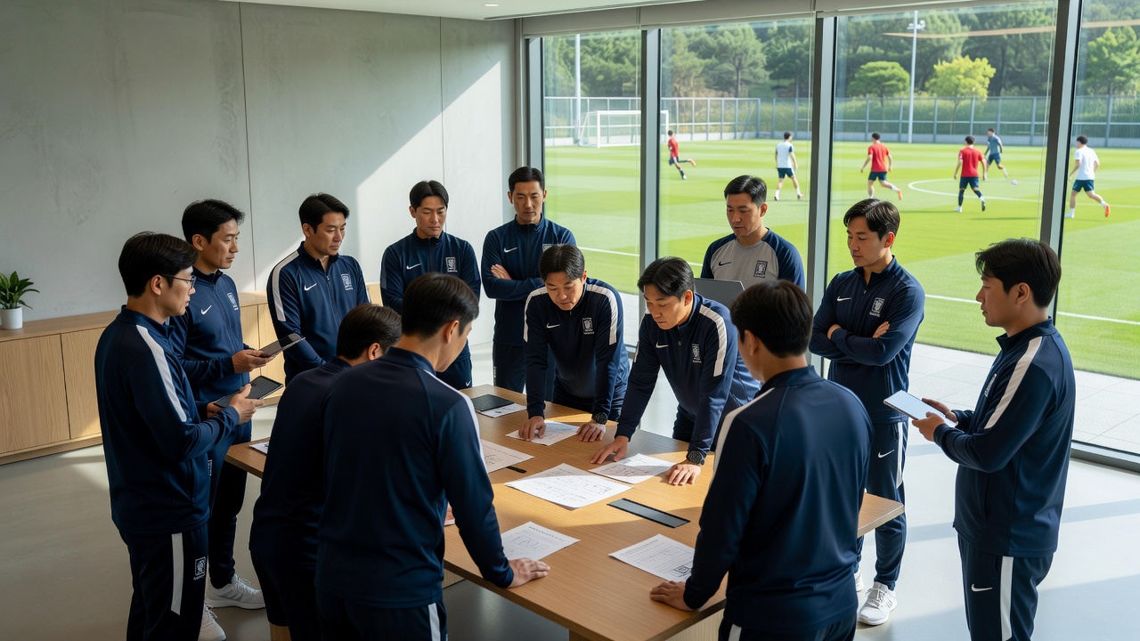 2025 A매치 대한민국 축구 경기 일정 목차를 위한 경기 준비 장면
