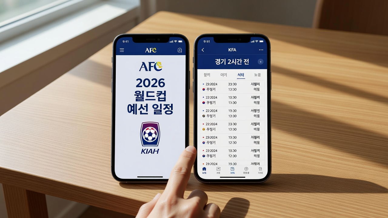 월드컵 예선 대한민국 축구 경기 일정 실시간 확인 방법
