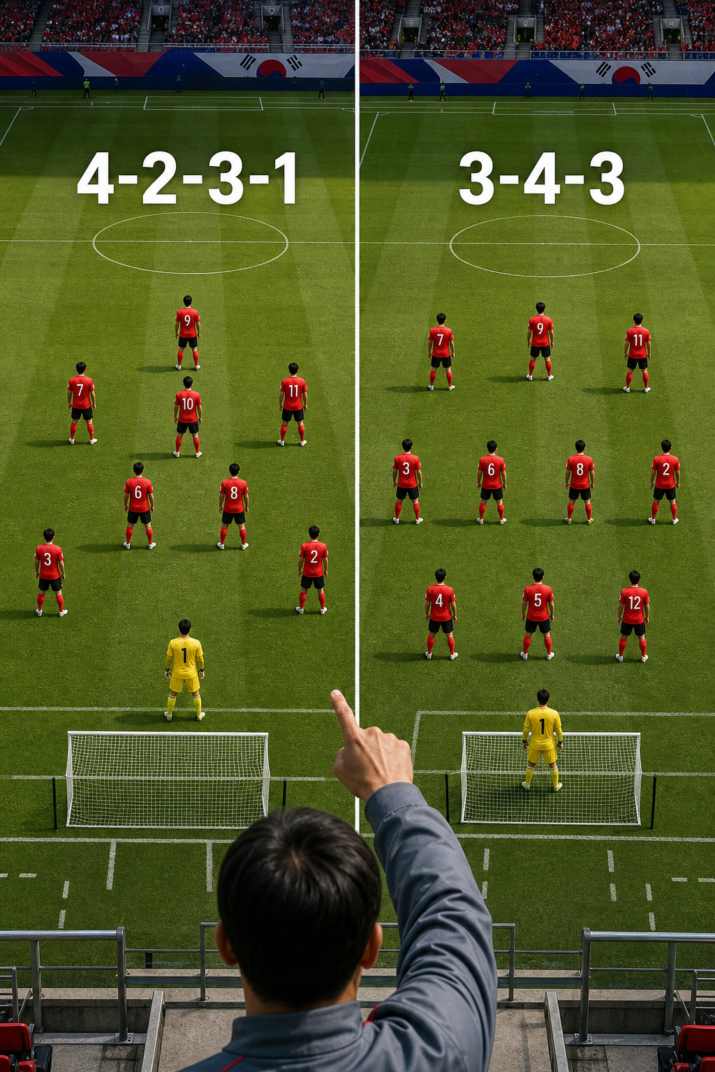 2025 A매치 대한민국 축구 경기별 예상 선발 라인업