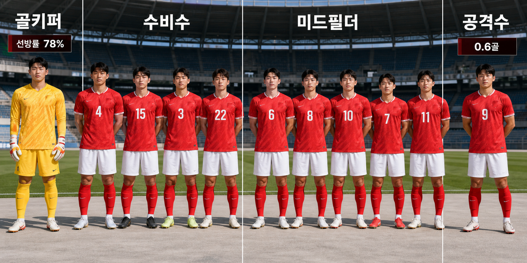 대한민국 축구 국가대표팀 포지션별 선수 역할 분석